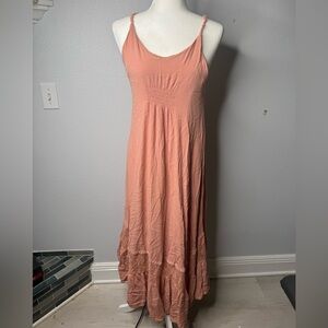 Elegant Peach small Altard State  Maxi Dress spring bridesmaid Y17